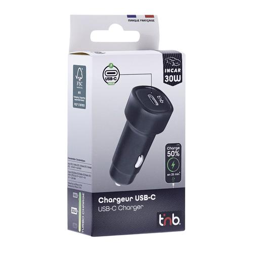 Chargeur allume-cigares TNB 1 USB-C 20W - noir