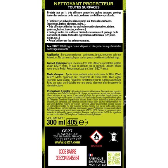 Nettoyant protecteur GS27 MOTO toutes surfaces 300ml