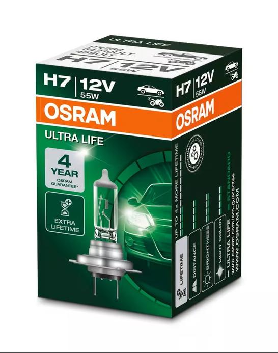 2 ampoules OSRAM ULTRALIFE H7 12V DUOBOX