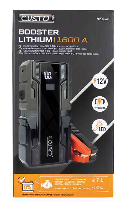 BOOSTER BATTERIE LITHIUM 12AH-1600A CUSTO