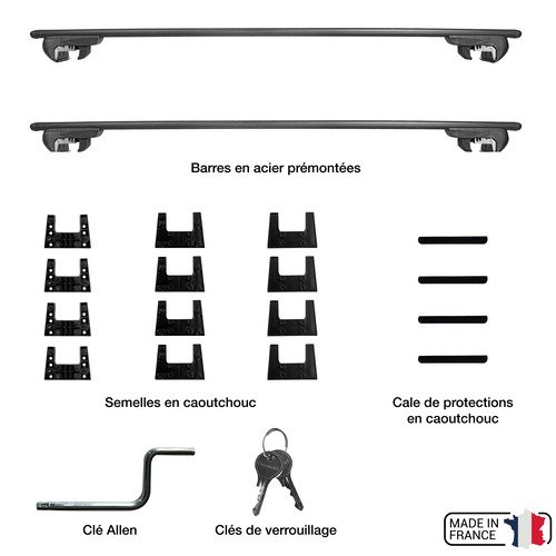 Barre de toit POLAIRE Inspiration rails intégrés court