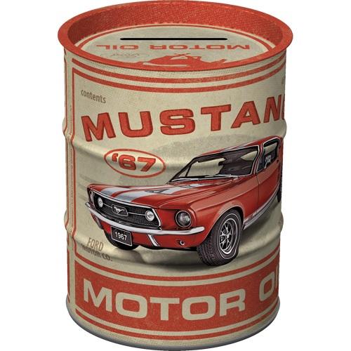 Money Box Oil Barrel Ford Mustang NOSTALGIC ART-Gt 1967 Motor Oil