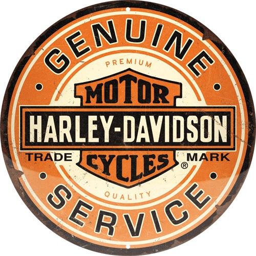 Round Tin Sign 35Cm NOSTALGIC ART Harley-Davidson - Genuine Service