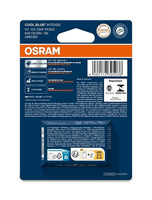 1 ampoule OSRAM COOL BLUE INTENSE H7 12V