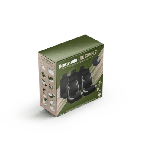 HOUSSES RUSH NOIR/GRIS TU 9 pcs