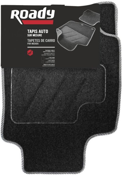 Jeu de 4 tapis auto ROADY Berlingo II 05-08 noir Jeu de 4 tapis auto ROADY Berlingo II 05-08 noir