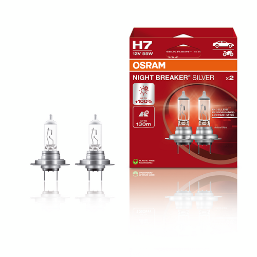 2 Ampoules OSRAM H7 Night Breaker Silver  Duobox
