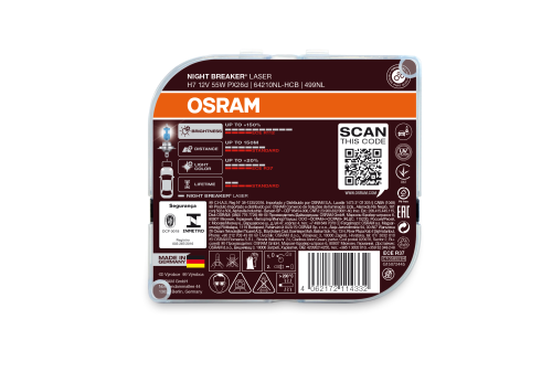 2 Ampoules OSRAM H7 Night Breaker® Laser 12V
