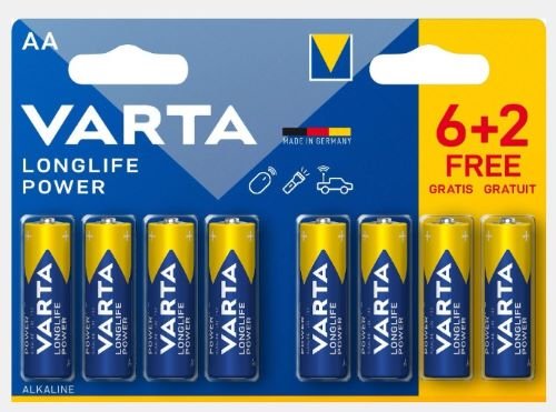 Piles VARTA LR06 Long Life Power 6+2 gratuites Piles VARTA LR06 Long Life Power 6+2 gratuites