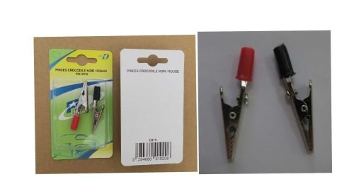 2 pinces crocodiles noires / rouges RDI 2 pinces crocodiles noires / rouges RDI