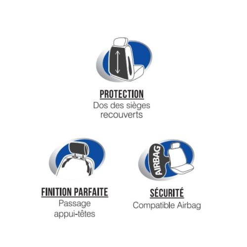 Housses de sièges avant CUSTOMAGIC Managua Noir Taille 1