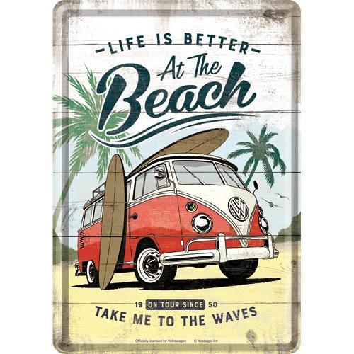 Metal Card Vw Bulli NOSTALGIC ART Beach