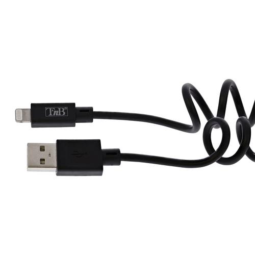 Câble twist USB vers Lightning 1m TNB - noir