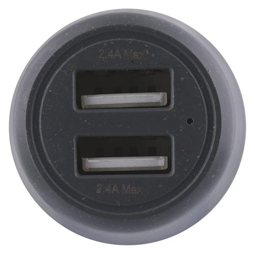 Chargeur allume-cigares TNB 2 USB 4,8 A - Plastique écologique gris eco 