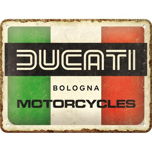 Tin Sign  15Cm X 20Cm NOSTALGIC ART Ducati-Italy Giugiaro Logo
