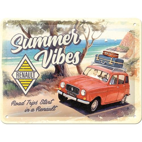 Tin Sign  15Cm X 20Cm NOSTALGIC ART Renault R4 Summer Vibes