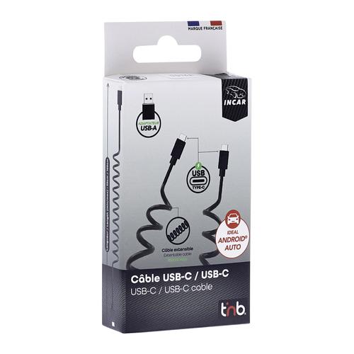 Câble USB-C vers USB-C twist 1m TNB - noir 