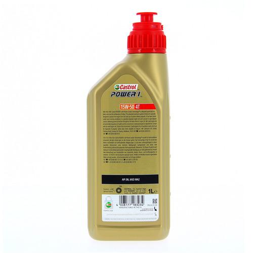 HUILE 2 roues CASTROL POWER 1 moto 4T 15W-50 1L