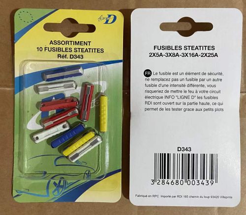 Blister assortiment de fusibles steatite RDI