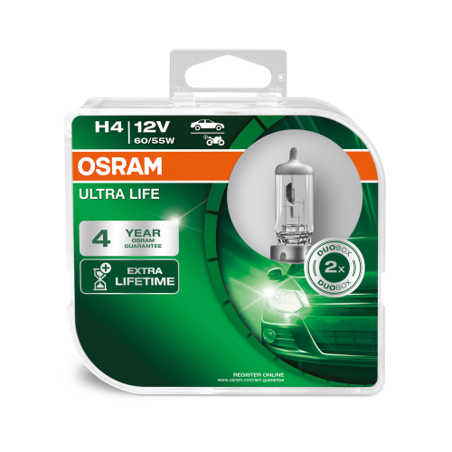 2 Ampoules OSRAM H4 Ultralife 12V 2 Ampoules OSRAM H4 Ultralife 12V