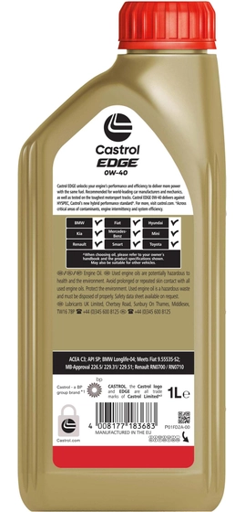 Huile CASTROL EDGE 0W40 1L