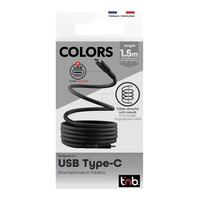 Câble USBC/USBC 1.5m gaine aimantée   TNB- NOIR