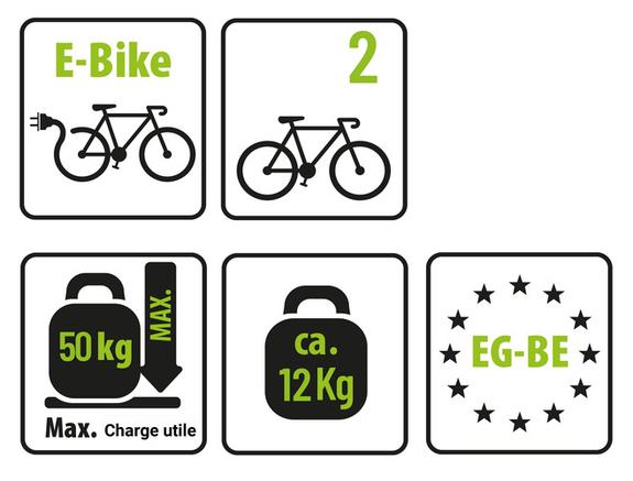 Porte-vélos EUFAB Crow basic 2 vélos